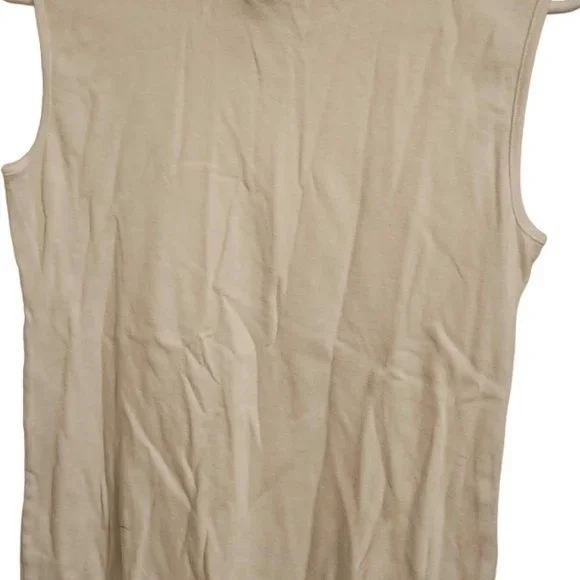 Karen Scott Women's S White Mock Neck Sleeveless Stretch Top - Picture 2 of 2